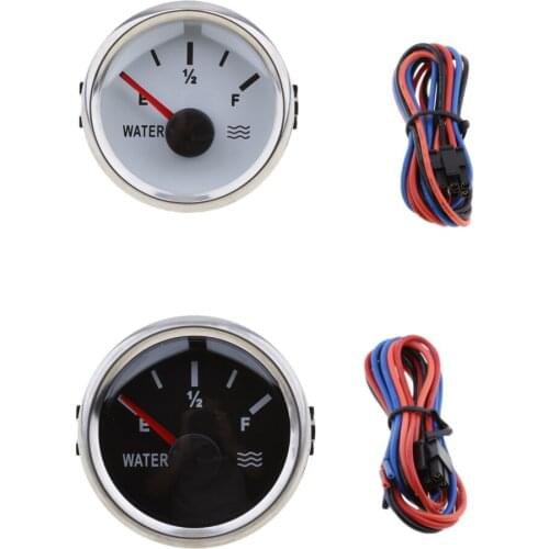 2 Pieces New Stainless Steel Water Level Gauges 9~32VDC 52mm White & Black