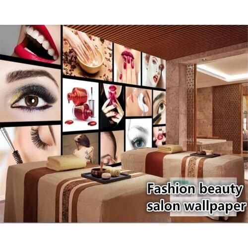 Beibehang papel de parede 3dEuropean and American beauty salon semi-permanent eyebrow nail art tool wall wallpaper for walls 3 d