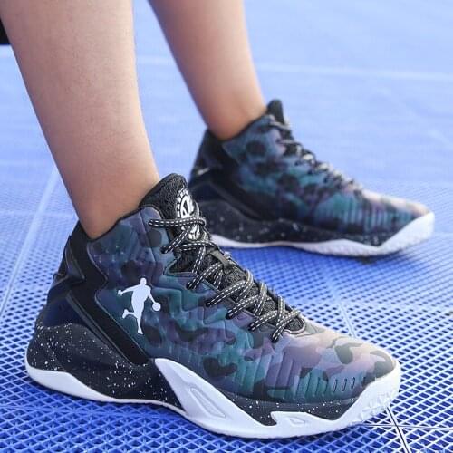 Boys Basketball Sneakers New Fashion Kids Jordan Shoes High Top Leather Waterproof Basketball Training Sports Shoes Size 4.5-8