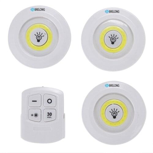BRELONG LED Cabinet Light Night Light Remote Control Dimmable Indoor Wall Lamp White Suitable For Car Trunk, Corridor, Wardrobe