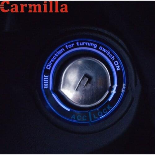 Carmilla Car Light LED Ignition Switch Cover Ring Key Ring Decoration Stickers for Ford Fiesta Mk7 2009 2010 2011 2012 2013