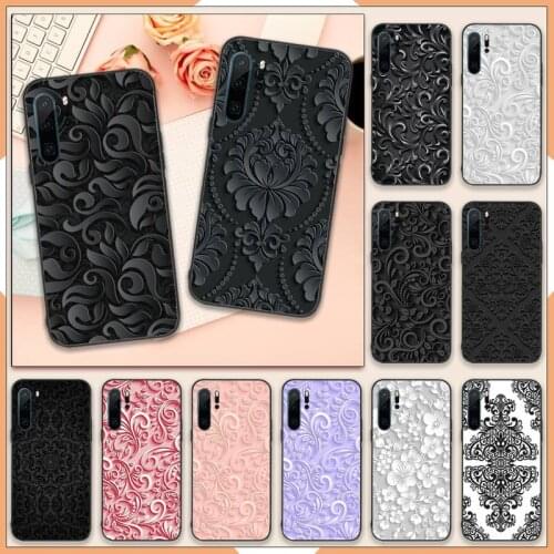 Elegant black pattern Phone Case For Huawei P40 P20 P30 lite Pro P Smart 2019 Mate 40 20 10 Lite Pro Nova 5t