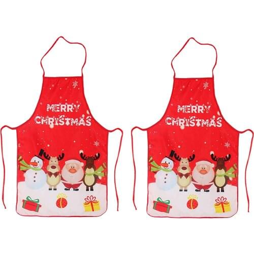 Chistmas Apron, Holiday Kitchen Apron Christmas Santa Claus/Elk/Snowman Style Apron for Christmas Dinner Party Cooking Kitchen