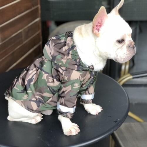Camouflage Pet Dog Raincoat Clothes For Small Dogs Waterproof Clothes Pets Raining Jacket Outdoor Costumes French Bulldog Outfit