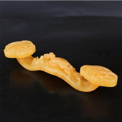 Chinese Jade Carving Topaz Carving Jade Ruyi Feng Shui Decoration