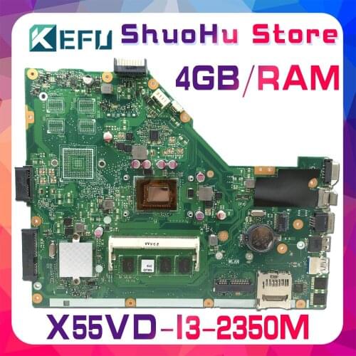 KEFU For ASUS X55VD X55VDR X55V X55C X55CR I3-2350m 4G/Memory Laptop Motherboard Tested 100% Work Original Mainboard