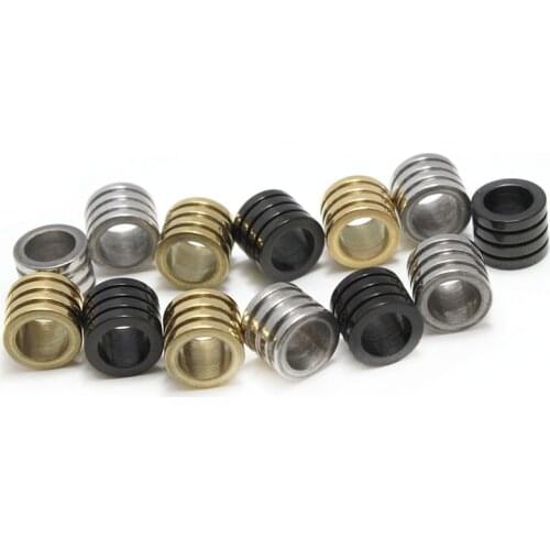 5pcs/lot Stainless Steel Metal Beads for Leather Bracelet Jewelry Making Tube Spacer Beads Charm Loose Beads DIY Handmade Making