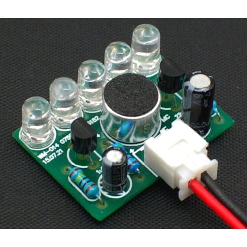 DIY Flash Light Kit/5 LEDs Blue /Voice Controlled /Soldering Practice PCB Electronic Circuit Training Suite