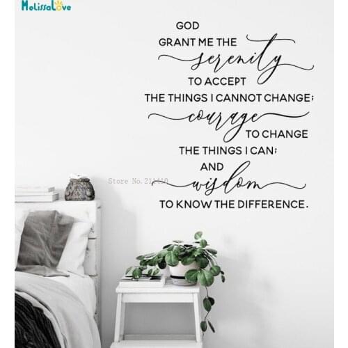 Prayer Wall Decal God Grant me the Serenity Quote Lettering Wall Decals Home Decoration Inspirational Art Murals YT1860