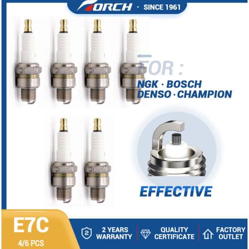 NEW 4/6PCS TORCH Spark Plug E7C For BOSCH W5AC Autolite 2653 2653 Champion L5 L82C NGK B6HS Beru 14-5AU 14Z-7AU Denso W22FS-U