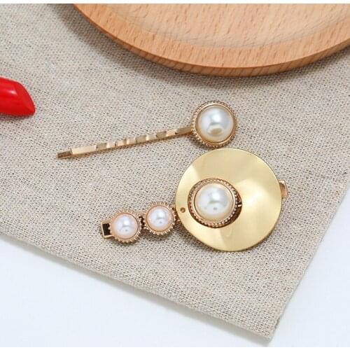 OIONINOS Pearl Hair Clip Headwear Japanese Korean Style Metal Hairpin Hair Clip Hairband Barrette Headdress Accessories