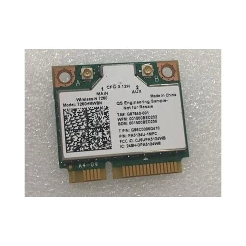SSEA Wholesale New Network Card for intel Wireless-N 7260 7260HMW BN Hlaf mini pci-E WLAN WIFI Bluetooth 4.0 Card 802.11 b/g/n