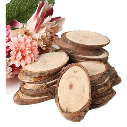 Natural Wooden Oval DIY Keychain Accessories Decorative Crafts Wedding Party Creative Small Gifts