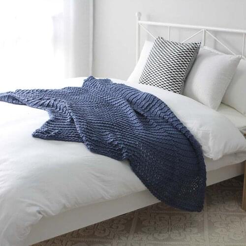 Nordic Sofa Casual Knitted Throw Travel Blanket Decor For Spring Summer Air Condition Blankets Solid Colors Bedspread Bedding