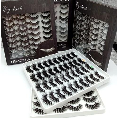 NEW 20 pairs 10-25mm fake Eyelashes 3D Mink Eyelashes Mink Lashes Natural Dramatic Volume Eyelashes Extension False Eyelashes