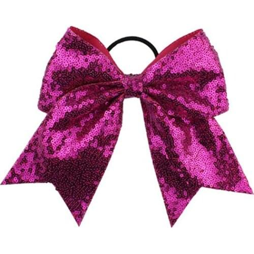 Hair Ties Girls Women Solid Cheerleading Bow Elastic Hair Bands Ribbon Rope Ponytail Holder Kids Girls Sequins Hair Accessories