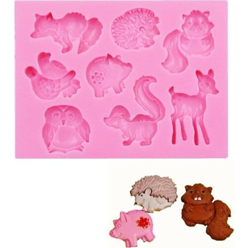DIY Cartoon Deer Silicone Cake Mold Forest Animal Fondant Cupcake Molds Molds Cake Fondant Cake Tools Decorating N7W4