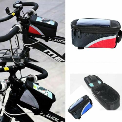 Unisex Women Men Fashion Oxford Waterproof Bicycle Bags Cycling Bike Frame Front Tube Bag Holder Pouch for Mobile Phone/Tools