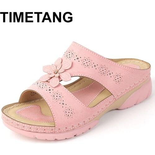 TIMETANGWomen Sandals Flat Open Toe Shoes Women Casual Platform Ladies Vintage Office Party Sandals Dropshipping Zapatos De Muje