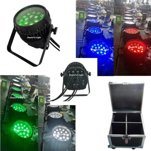 Flightcase packing) 4pcs/lot 18x10w RGBW 4in1 led par zoom wash outdoor wedding party par can led light ip65 wireless