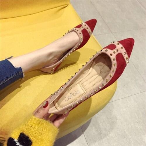 New Wild Soft Bottom Net Red Female Red Flat Flat With Single Shoes 2019 Spring Female Pointed Shallow Mouth Single Shoes