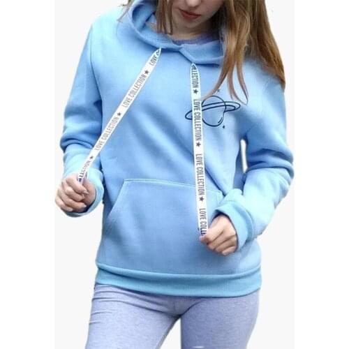 2021Brand Female Hoodies Women Long Sleeve Hooded Sweatshirt Universe Print Tracksuit Sweat Coat Autumn Casual Sportswear