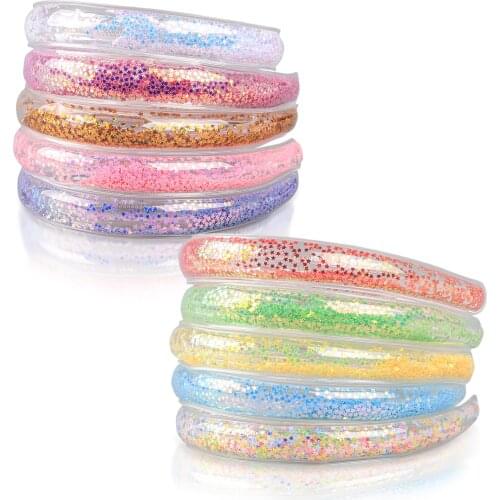 1PC Glitter Star Hairband Rainbow Heart Flower Hair Hoops Party Headband Hair Styling Accessories For Women Girls