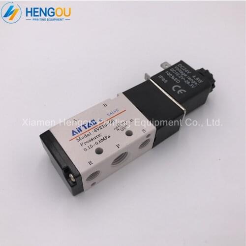 1 Piece Offset printing parts DC 24V 5 Way 2 Position Air Solenoid Valve Pneumatic Control Valve 4V210-08