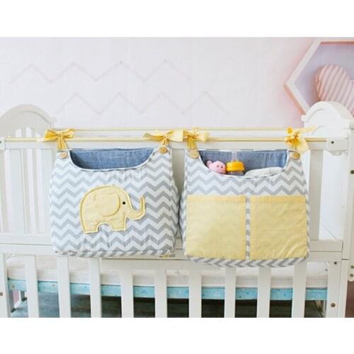2 Pcs Baby Crib Storage Bag Lace-up Hanging Organizer Cot Care Essentials Diaper Pocket Pouch