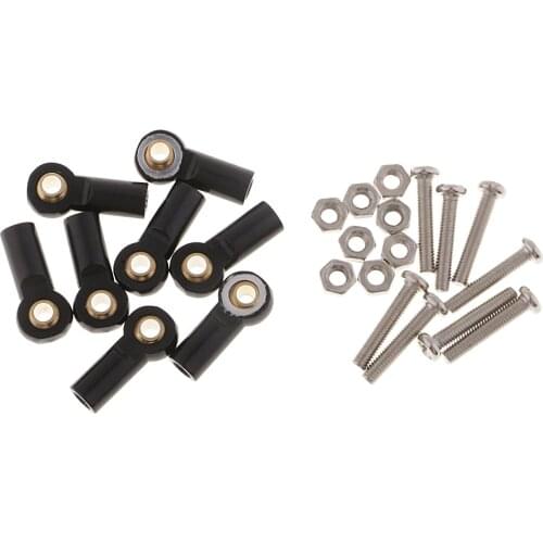 8pcs Aluminum M3 Ball Head Holder Tie Link Rod End Joint for 1:10 RC Crawler