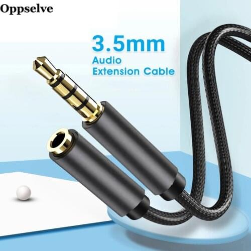Oppselve Jack 3.5 mm Audio Extension Cable for Huawei P20 P30 Lite Stereo 3.5mm Jack Aux Cable for Headphones Xiaomi Redmi 5 7