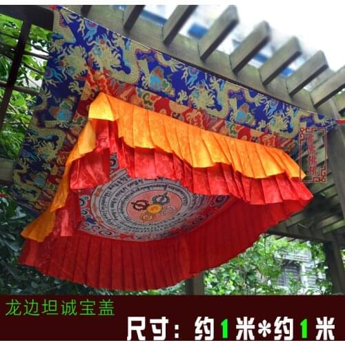 100CM wholesale Buddhist supply Buddhism HOME Temple Embroidery Buddha Hanging Altar Roof ceiling curtain Deco cover FO BAO GAI