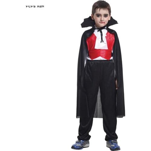 M-XL Boys Vampire Scary Cosplay Kids Children Halloween Dracula Costumes Carnival Purim Parade Stage play Masquerade party dress