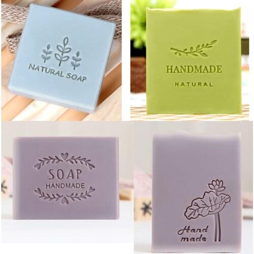 Handmade Resin Soap Stamp Mold Mini Diy Natural Soap Leaf Plants Patterns Organic Glass Soap Chapter Acrylic Chapters