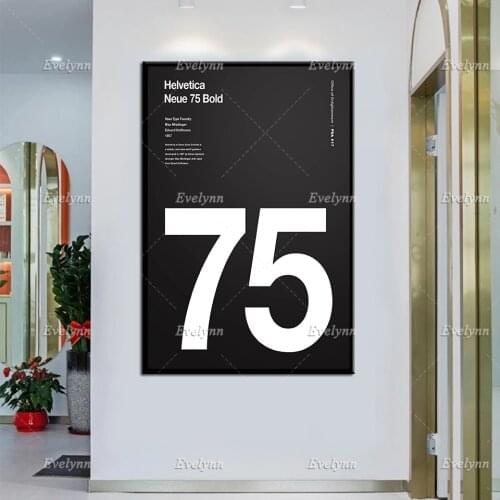 Helvetica Neue 75 Bold, Swiss Prints, Black And White, Modern Home Decor Wall Art Canvas, Architecture, Posters Unique Gift