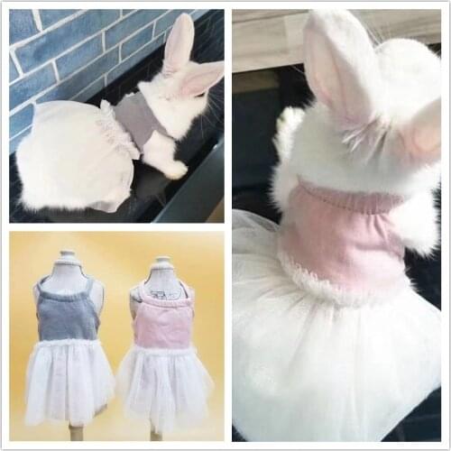 Cotton Gauze Skirt Dog Clothes Rabbit Skirt Kitten Skirt Suspender Dress Small Cat Clothes