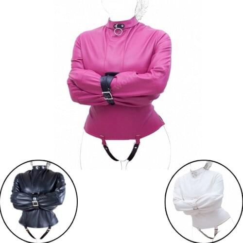 PU Leather Fetish Straitjacket Bondage Restraint Top,Straight Jacket Fetish Costumes,Cosplay Accessory Adults Sex Toys For Woman