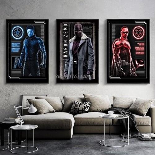 Canvas Painting Marvel Superhero Series The Falcon The Winter Soldier Wall Art Picture Posters and Prints Livign Room Home Decor