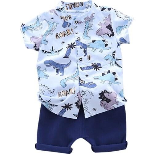 Toddler Baby Boy Clothing Set Cute Summer T-Shirt Cartoon Dinosaur Children Boys Clothes Shorts Suit for Kids Outfit