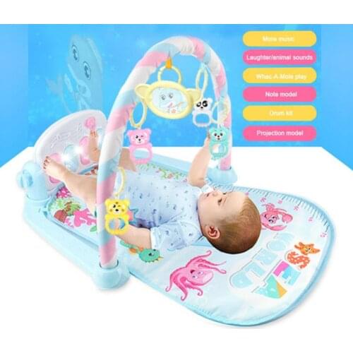 Baby Gym Carpet Play Mat Music Lights Puzzle Mat With Piano Keyboard Educational Rack Toys Infant Fitness Crawling Mat Gift