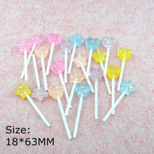 Kawaii Lollipop Charms Pendants For Jewelry Making Bracelets Necklace Earrings Making Resin Flat Back Cabochon