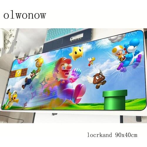 Mario mousepad 90x40cm gel gaming mouse pad gamer mat Customized game computer desk padmouse keyboard large play mats