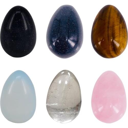 Thinking Egg Ergonomic Semi-precious Play Stone Meditation Egg Gem Chakra Stone White Crystal Egg Relieve Stress