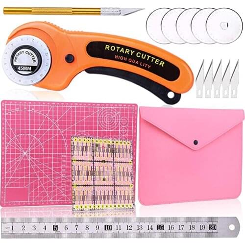 Imzay Sewing Cutting Kit Rotary Cutter Knife Patchwork Ruler Self Healing Cutting Mat Fabric Leather Craft Cloth Quilting DIY
