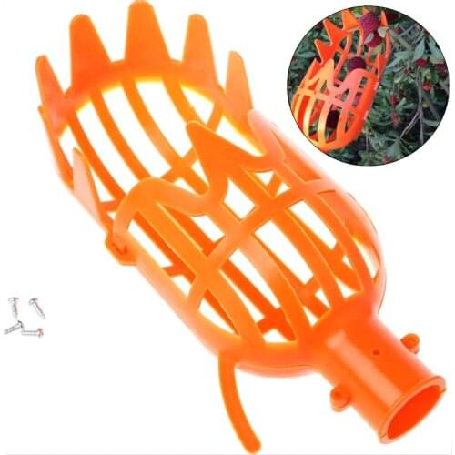 Newest Plastic Fruit Picker Without Pole Fruit Collector Gardening Picking Tool 1 Piece Orange Practical Durable Garden tools