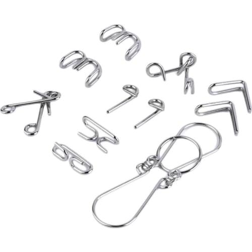 2019 NEW Upgrade 7pcs/Set Metal Wire Puzzles Magic Trick Compact Puzzle Ring Toys IQ Test Funny Mind Game Portable Brain Teaser