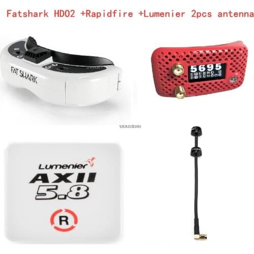 FatShark Dominator HDO2 Goggles with Immersionrc Rapidfire and Lumenier 5.8g AXII Patch And lumernier Double AXII ANTENNA