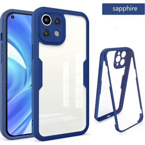Shockproof 2 in 1 360 Degree Clear Case For Xiaomi Mi 11 Lite 5G Poco M3 Pro X3 nfc Redmi Note 10 10S Pro max Cover Coque