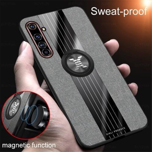 Realmi GT Case Cloth Fabric Magnetic Ring Holder Phone Cover For Realmy Realme GT Neo 5G Case TPU Bumper RealmeGT x50 pro Coque