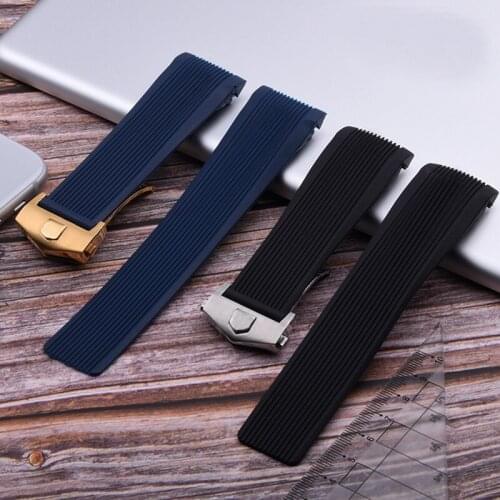 Watchbands Bracelet For TAG HEUER GRAND CARRERA AQUARACER Watch Accessories Stripe Rubber Watch Strap Silicone Watch Band Chain
